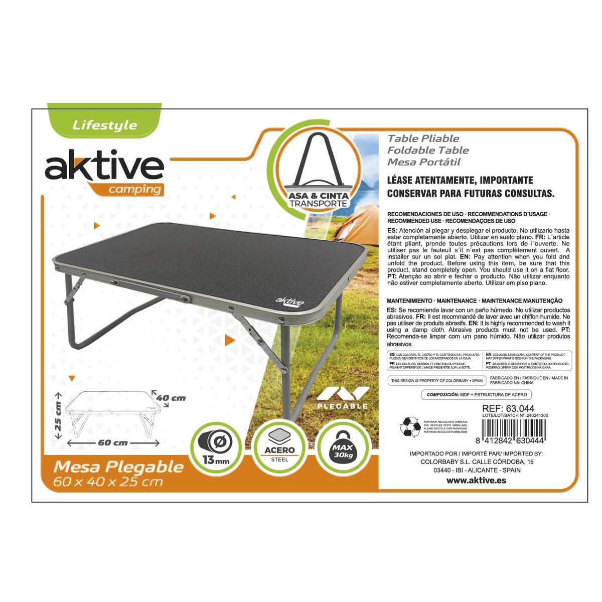 Fällbord Aktive 60 x 25 x 40 cm (6 antal) - 15