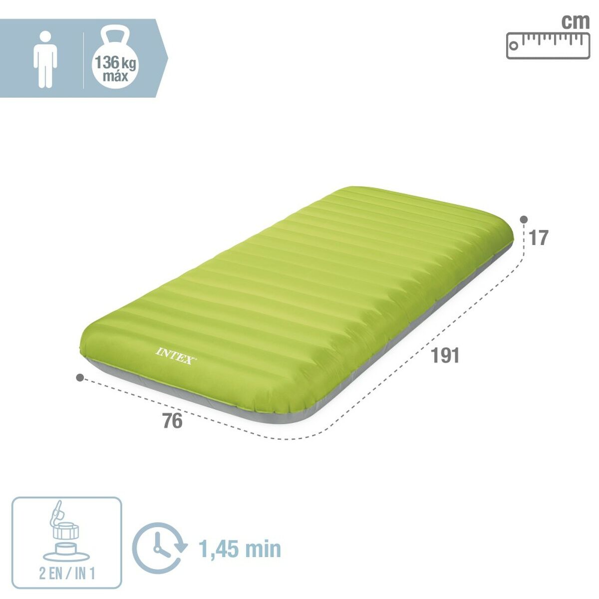 Luftmadrass Intex 76 x 11 x 191 cm (6 antal) - 12