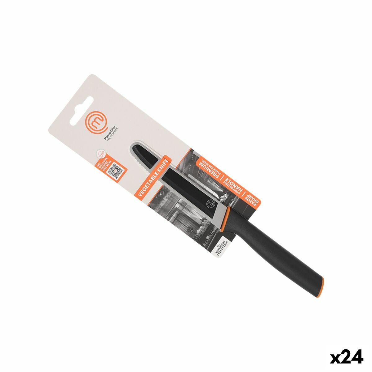 Grönsaksskalarkniv MasterChef Svart Silvrig 11,5 cm (24 antal)