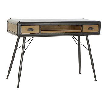 Skrivbord DKD Home Decor Naturell Ljusgrå Metall Gran Granträ 118 x 52 x 84 cm