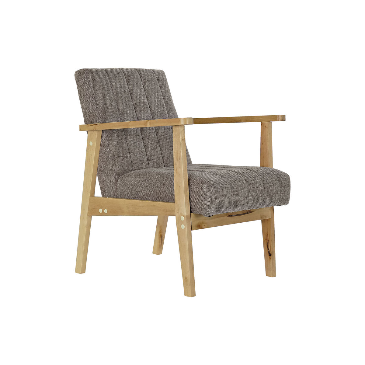 Fåtölj DKD Home Decor Naturell Beige Polyester Furu (63 x 68 x 81 cm)