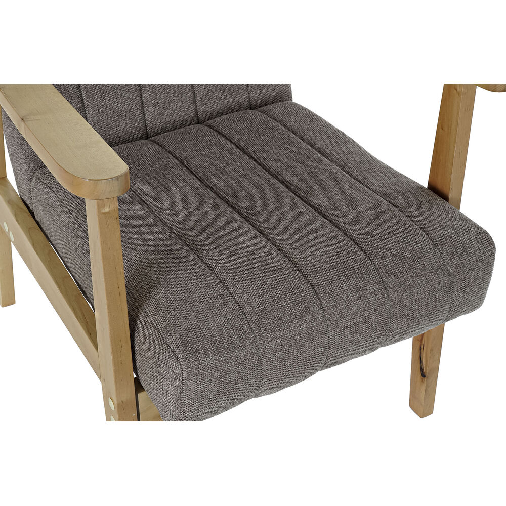 Fåtölj DKD Home Decor Naturell Beige Polyester Furu (63 x 68 x 81 cm) - 5