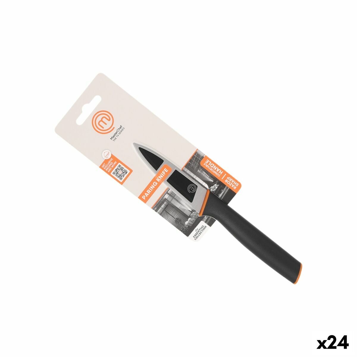 Kökskniv MasterChef Svart Silvrig 9 cm (24 antal)