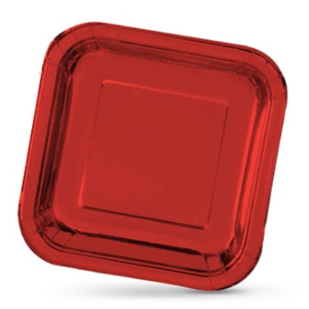 Tallriksset Algon Fyrkantig Papp Engångsanvändning 23 x 23 x 1,5 cm Röd 10 antal - 2