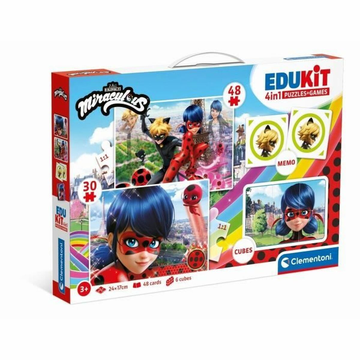 Set 4 pussel Miraculous: Tales of Ladybug & Cat Noir Clementoni Edukit