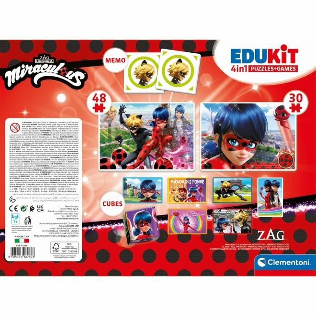 Set 4 pussel Miraculous: Tales of Ladybug & Cat Noir Clementoni Edukit - 2