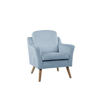 Fåtölj DKD Home Decor Blå Beige Himmelsblå Naturell Trä Plast 74 x 76 x 85 cm