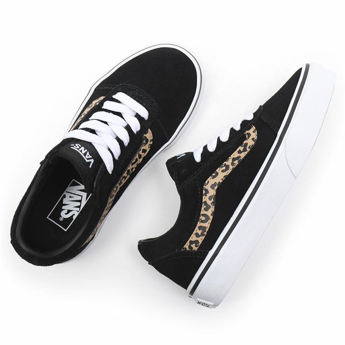 Sportskor Casual Barn Vans Ward Suede Svart Leopard - 10