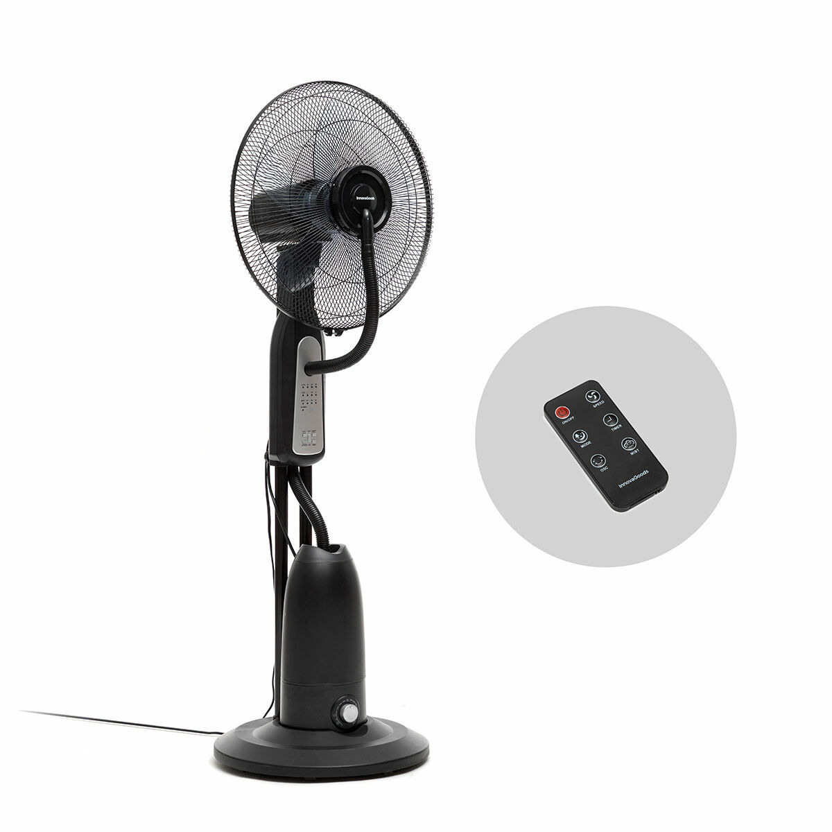 Golvfläkt med fjärrkontroll InnovaGoods Svart 2,8 L 90 W (Renoverade C) - 9