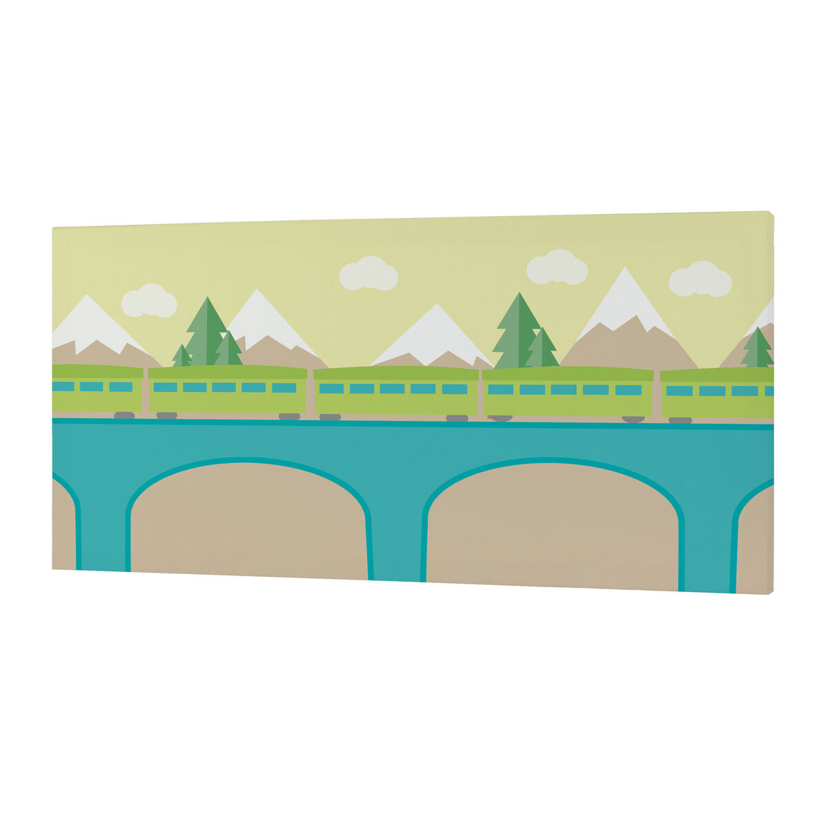 Kanvas HappyFriday Happynois Train Multicolour 27 x 54 cm