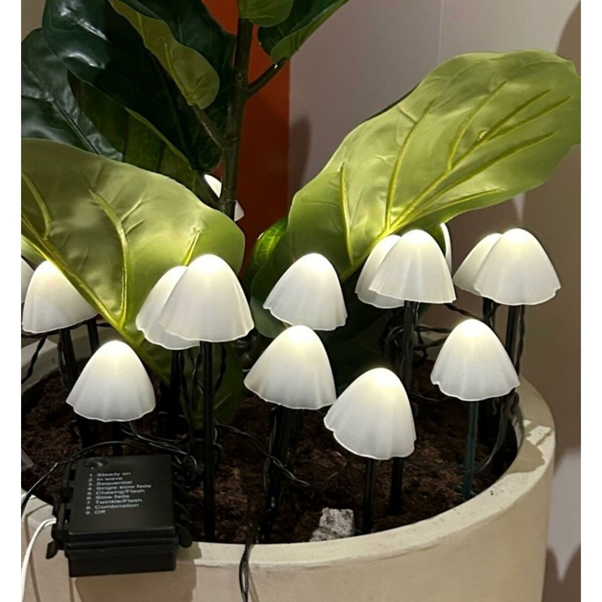 Dekorativ belysning för växter Lumineo 491762 Vit Mini Svamp (20 antal) - 3