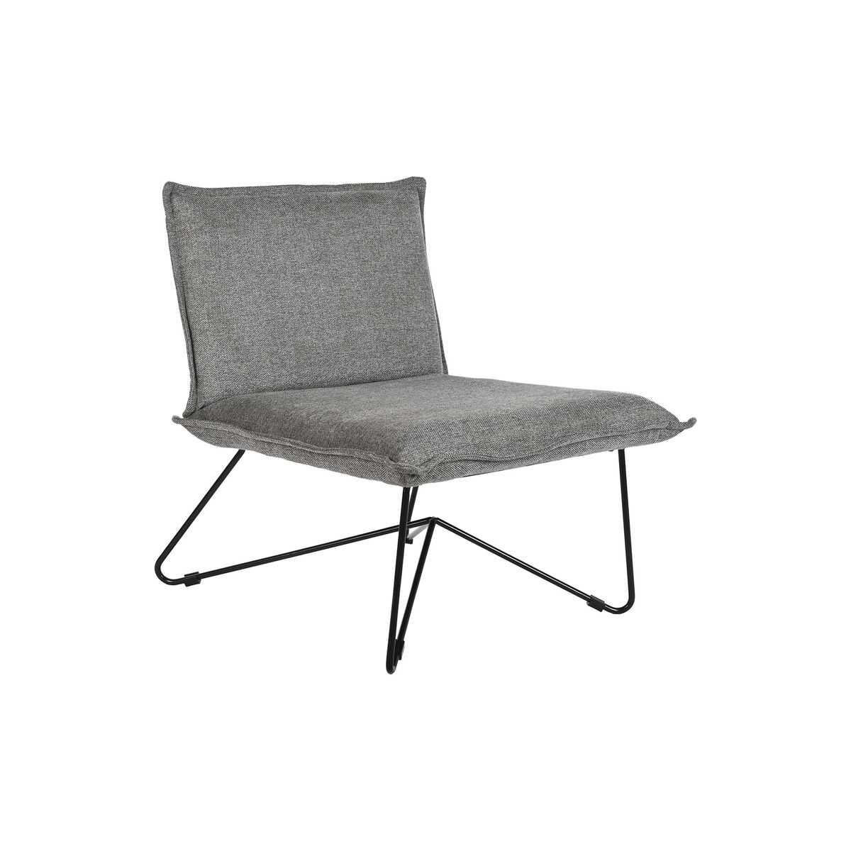 Fåtölj DKD Home Decor 66 x 78 x 75 cm Svart Grå Metall - 4