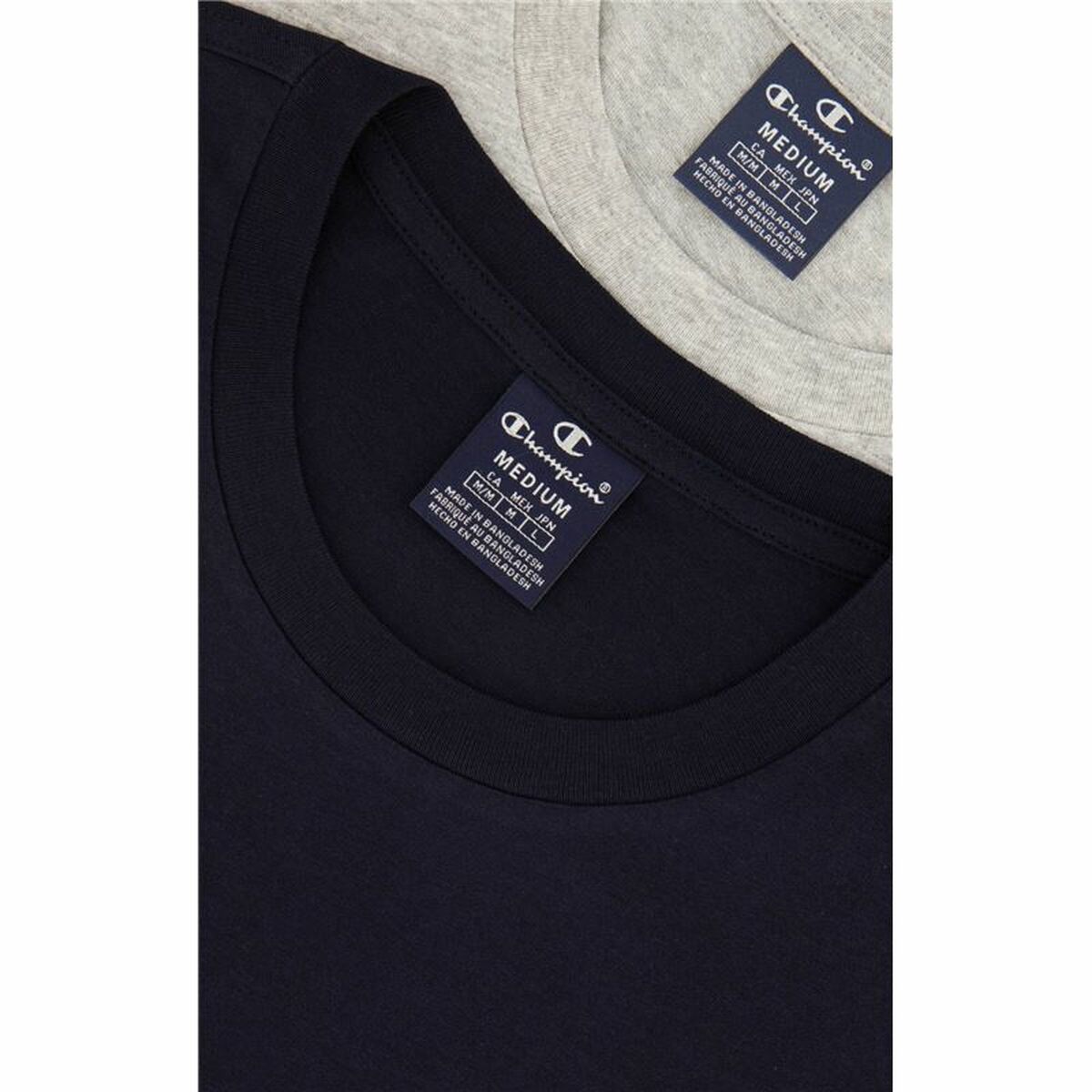 T-shirt med kortärm Herr Champion Crew-Neck Svart 2 Delar Ljusgrå - 4