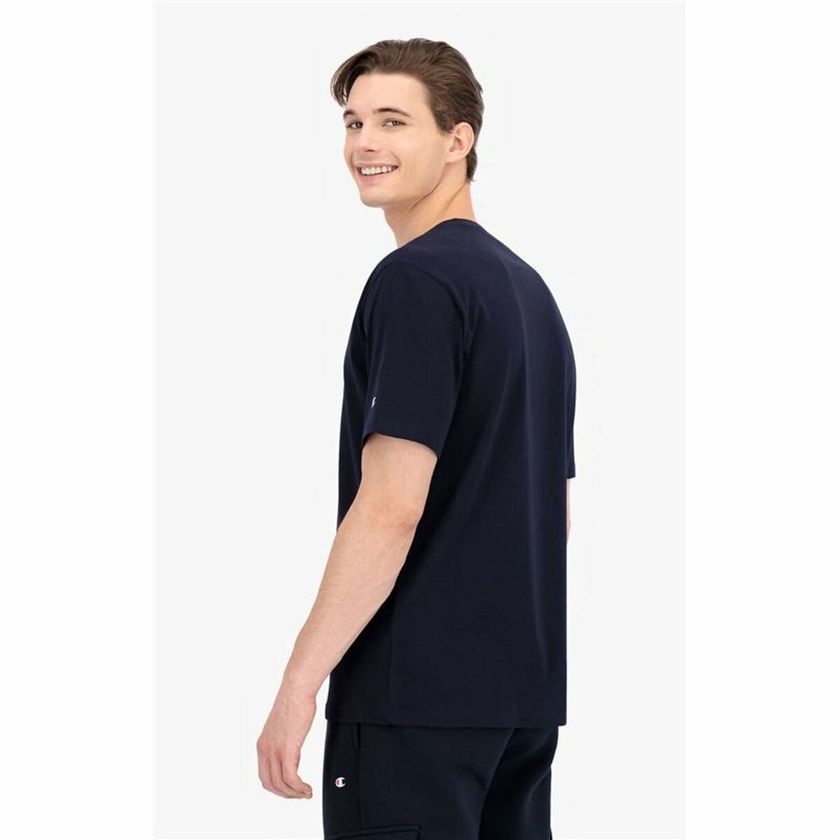 T-shirt med kortärm Herr Champion Crew-Neck Svart 2 Delar Ljusgrå - 5