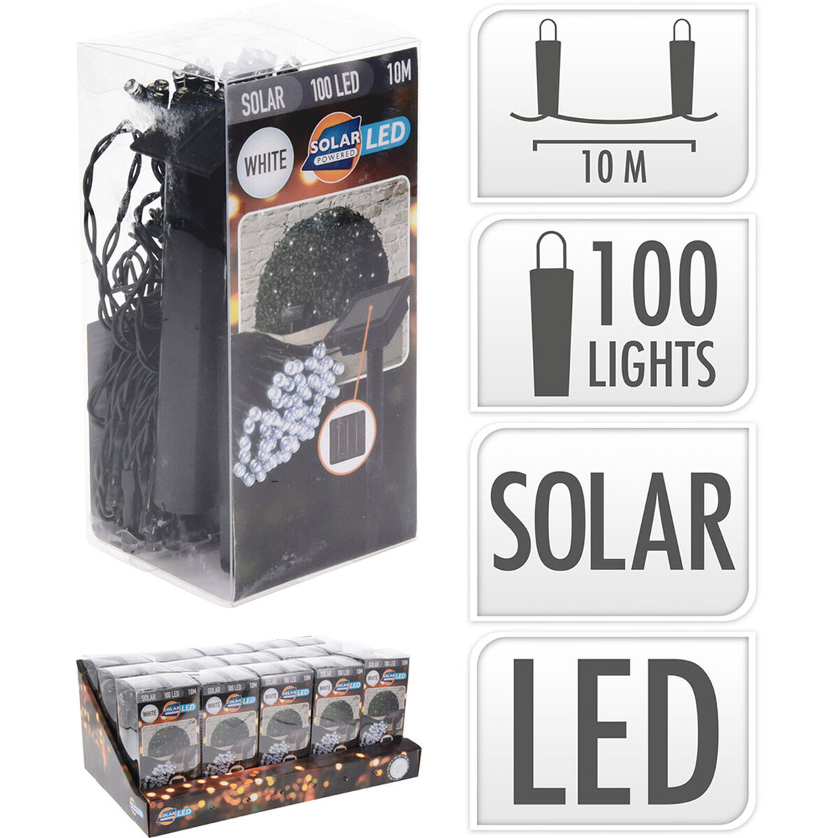 LED-krans Lifetime 10 m Kallvit Sol - 2