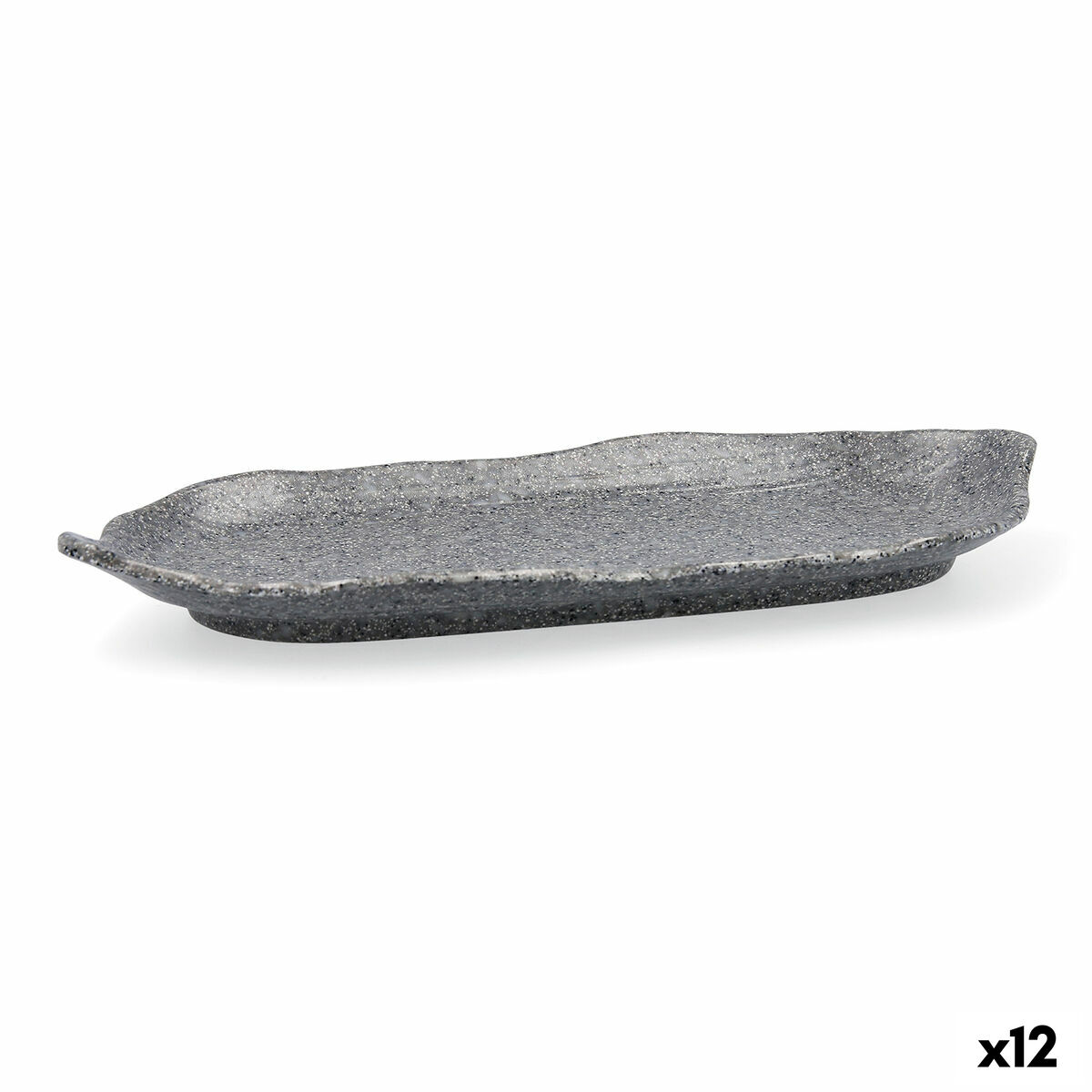 Platt skål Quid Lonja Grå Plast (12 antal) (Pack 12x) - 3