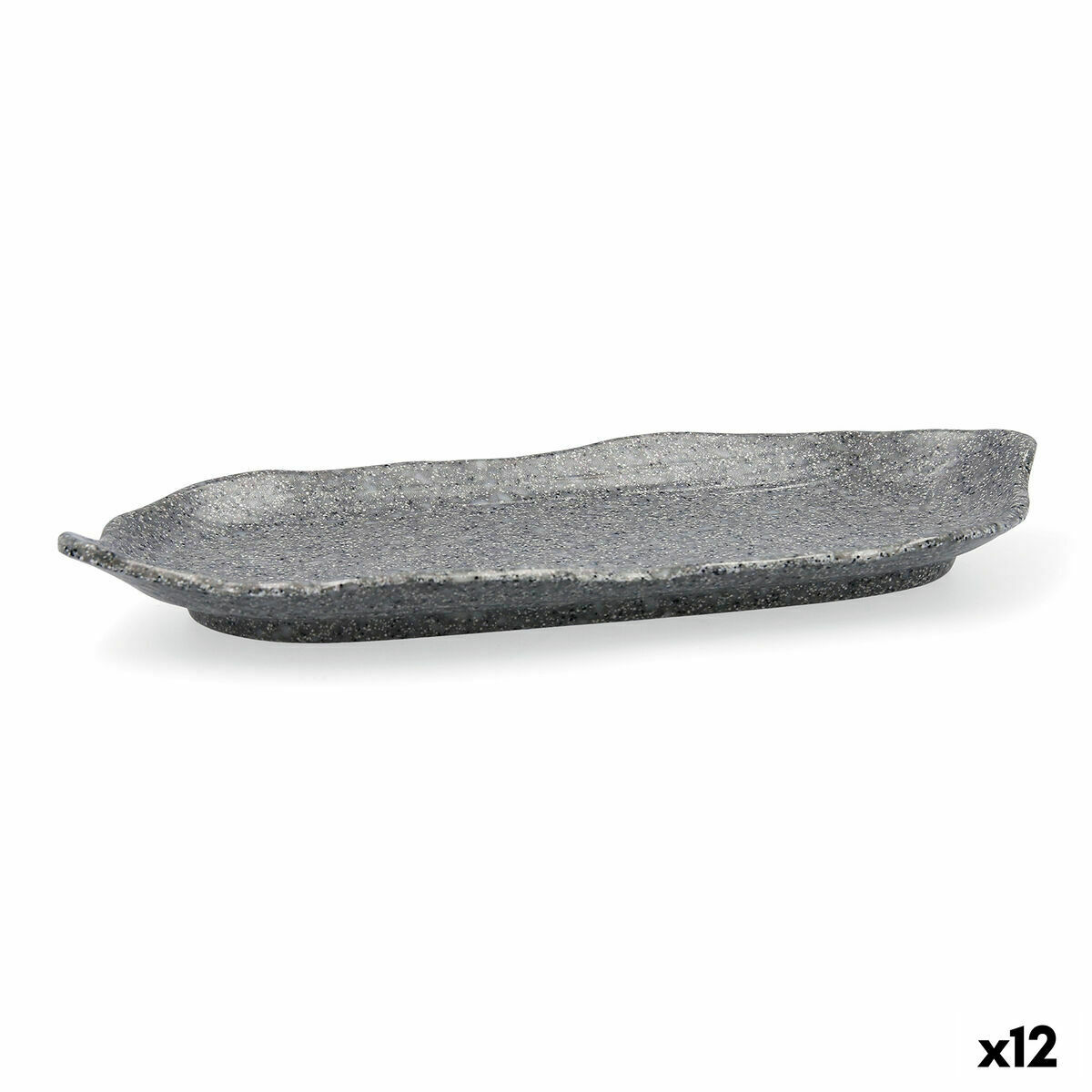 Platt skål Quid Lonja Grå Plast (12 antal) (Pack 12x) - 6
