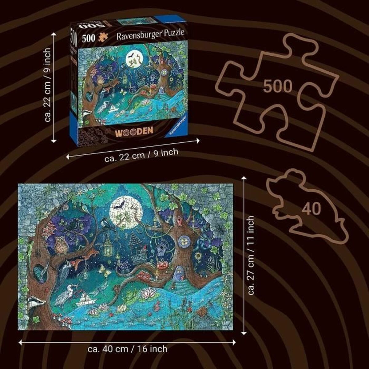 Pussel Ravensburger 17516 Fantasy Forest Trä 500 Delar - 2