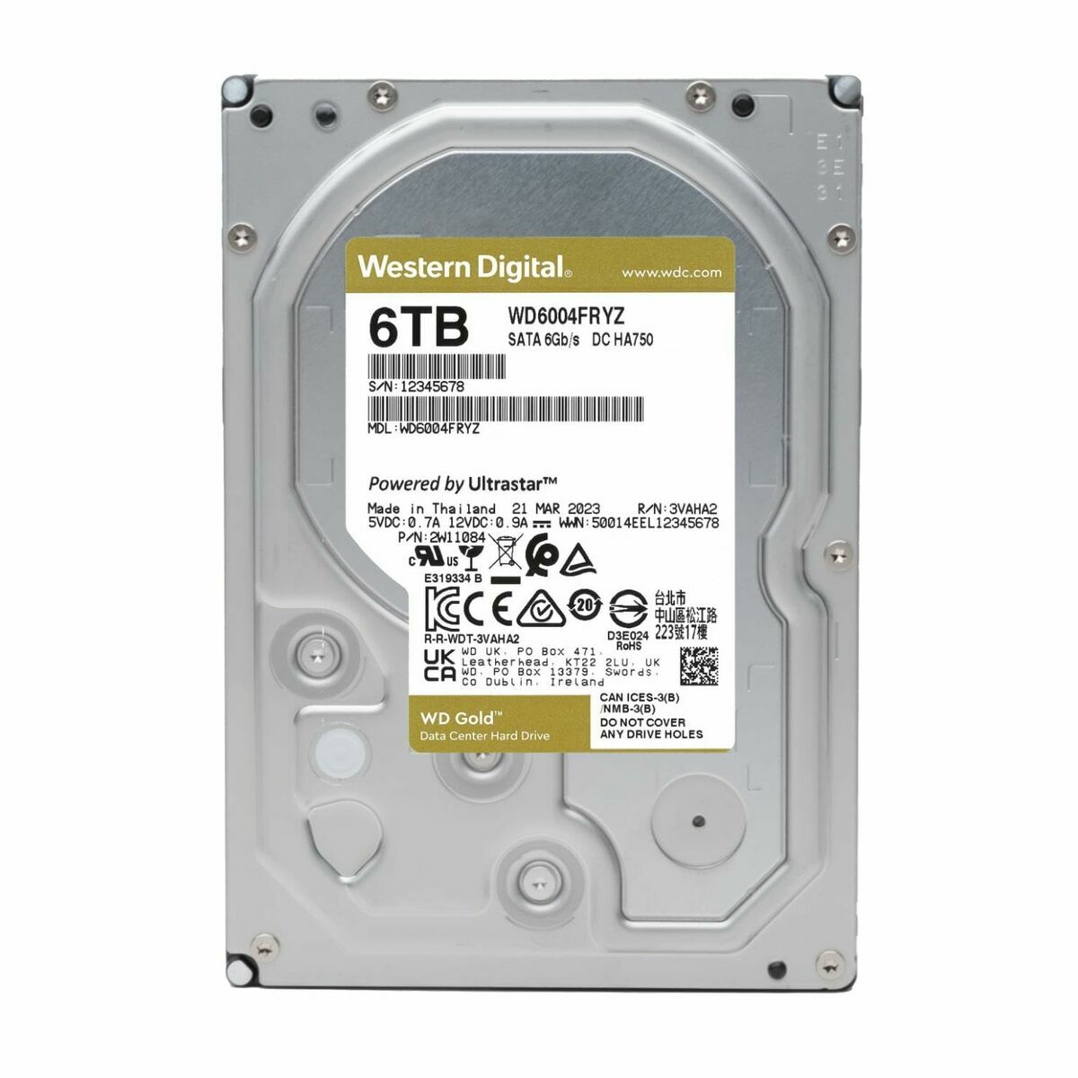 Hårddisk Western Digital WD6004FRYZ 3,5" 6 TB - 3