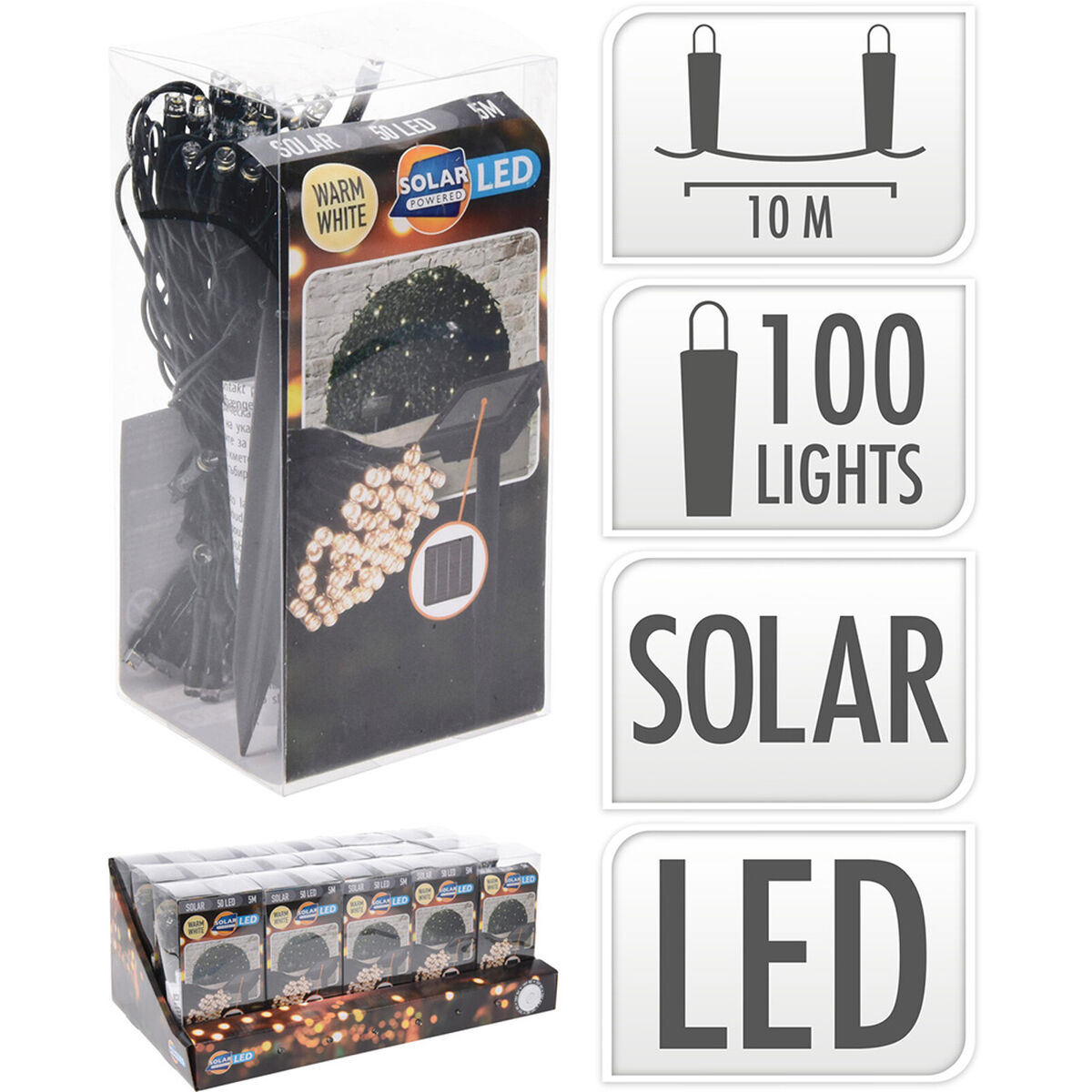 LED-krans Lifetime 10 m Varmvit 2 m Sol - 2