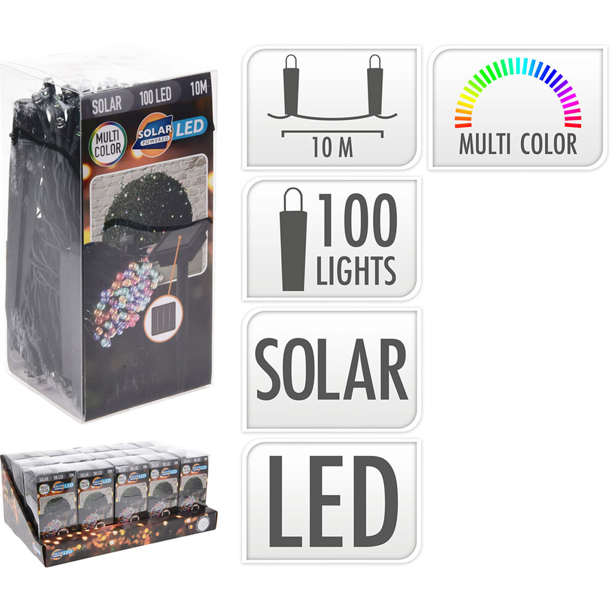 LED-krans Lifetime 12 m Multicolour Sol - 2