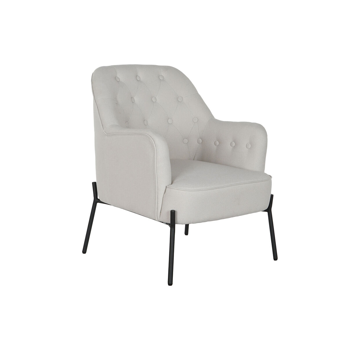 Fåtölj DKD Home Decor Svart Beige Metall 65 x 73 x 79,5 cm - 6