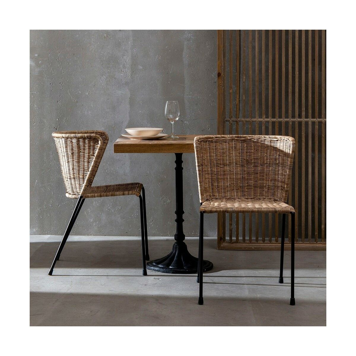 Matsalsstol 50 x 54 x 77 cm Naturell Svart - 2