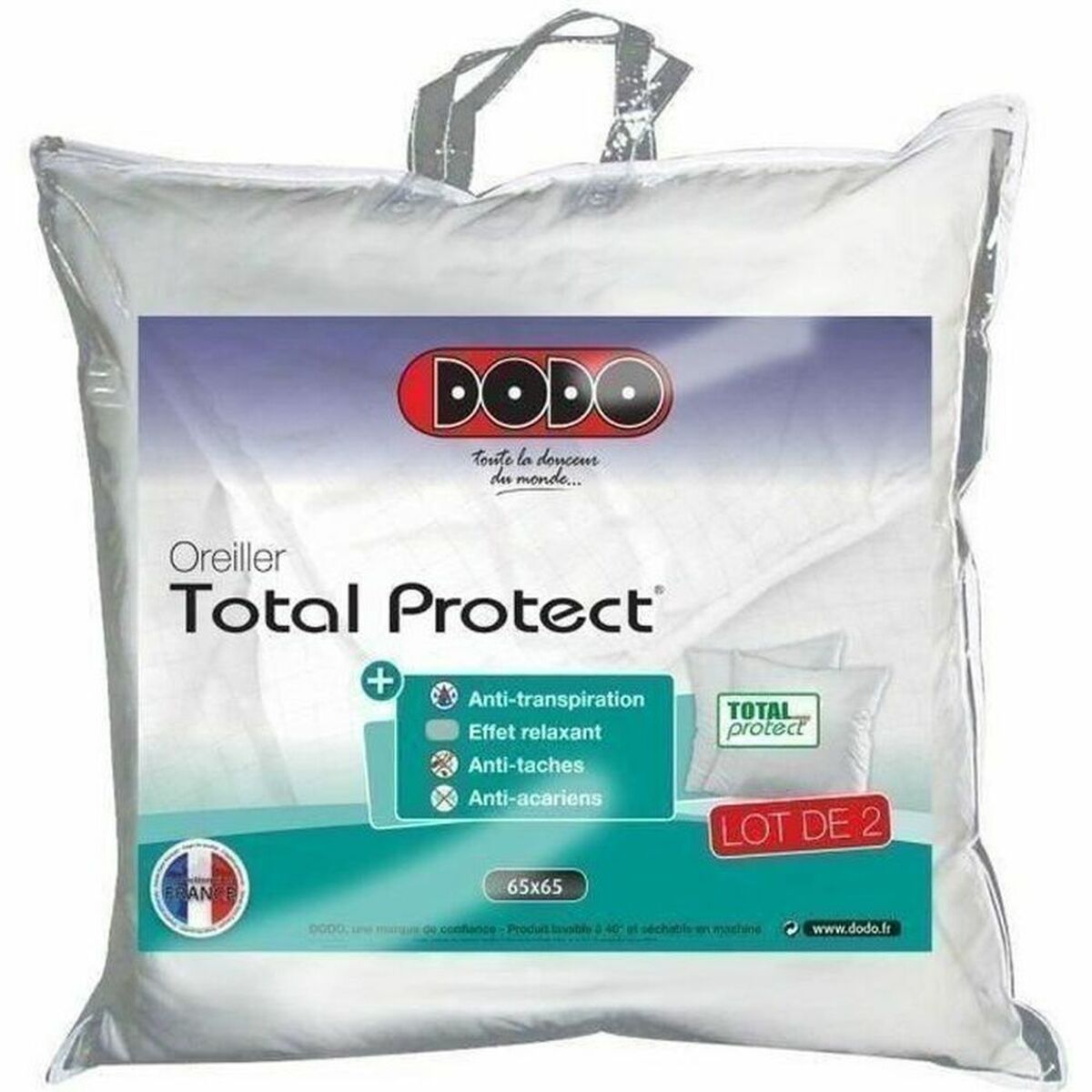 Kudden DODO Total Protect Vit 65 x 65 cm (2 antal) - 5