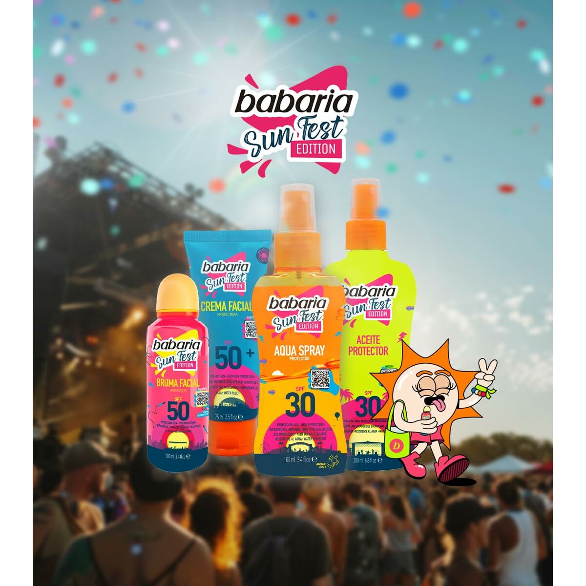 Ansiktssolkräm Babaria Sun Fest SPF 50+ 75 ml Begränsad utgåva Kräm - 12
