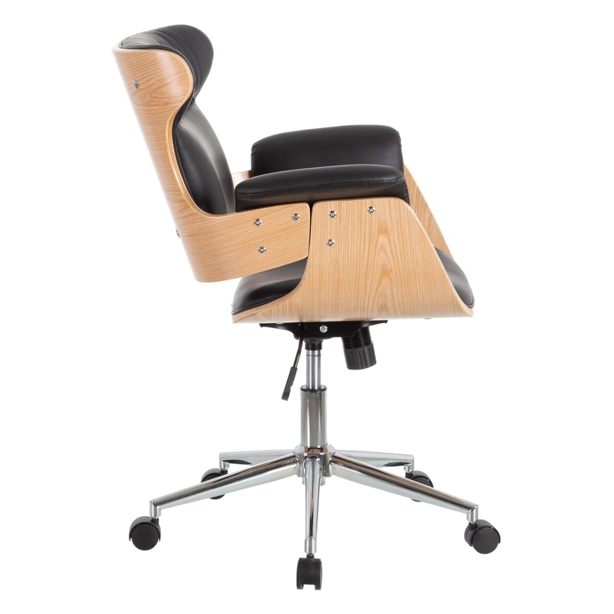 Kontorsstol Svart Naturell 68 x 62 x 85 cm - 3