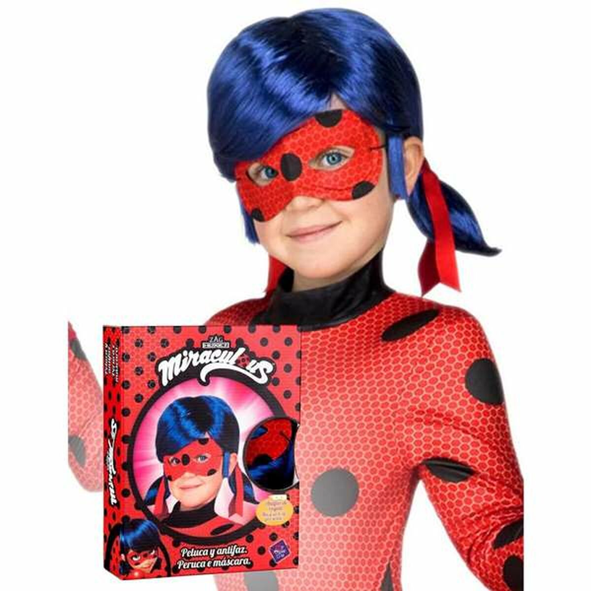 Peruk LadyBug Blå Ögonbindel - 4