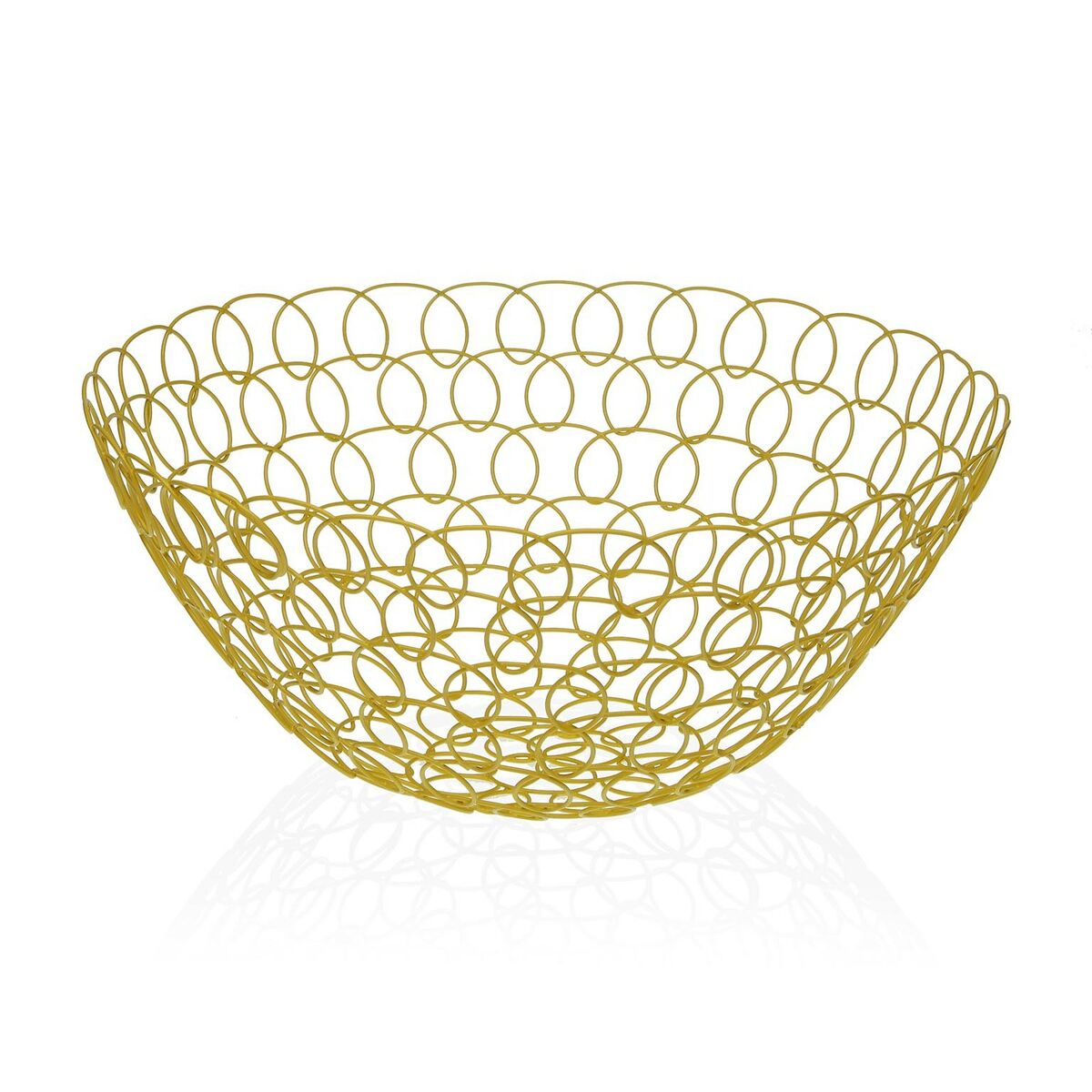 Fruktskål Versa Eris Senap Metall Stål (28 x 12 x 28 cm) - 2