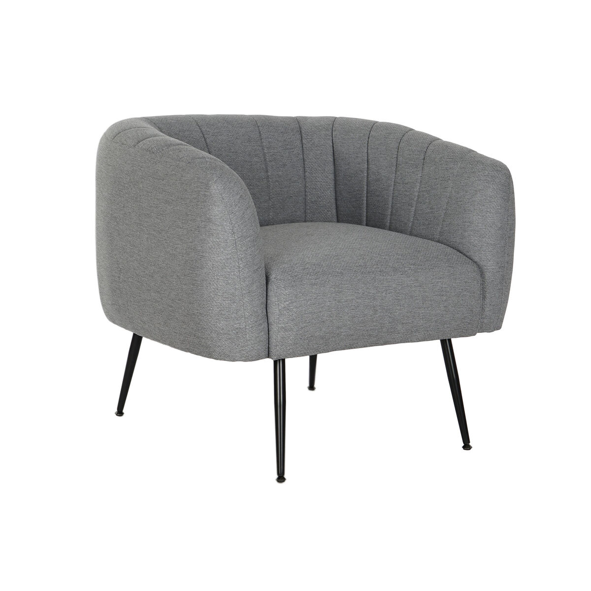 Fåtölj DKD Home Decor Svart Grå Skum Trä Metall 81 x 75 x 73 cm