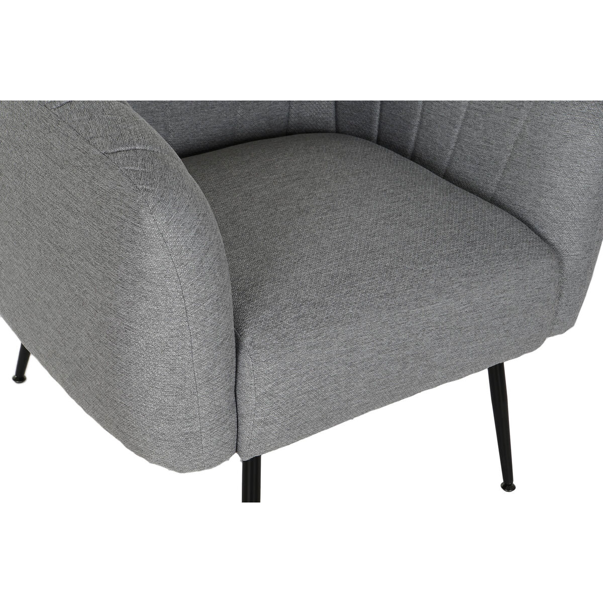 Fåtölj DKD Home Decor Svart Grå Skum Trä Metall 81 x 75 x 73 cm - 7