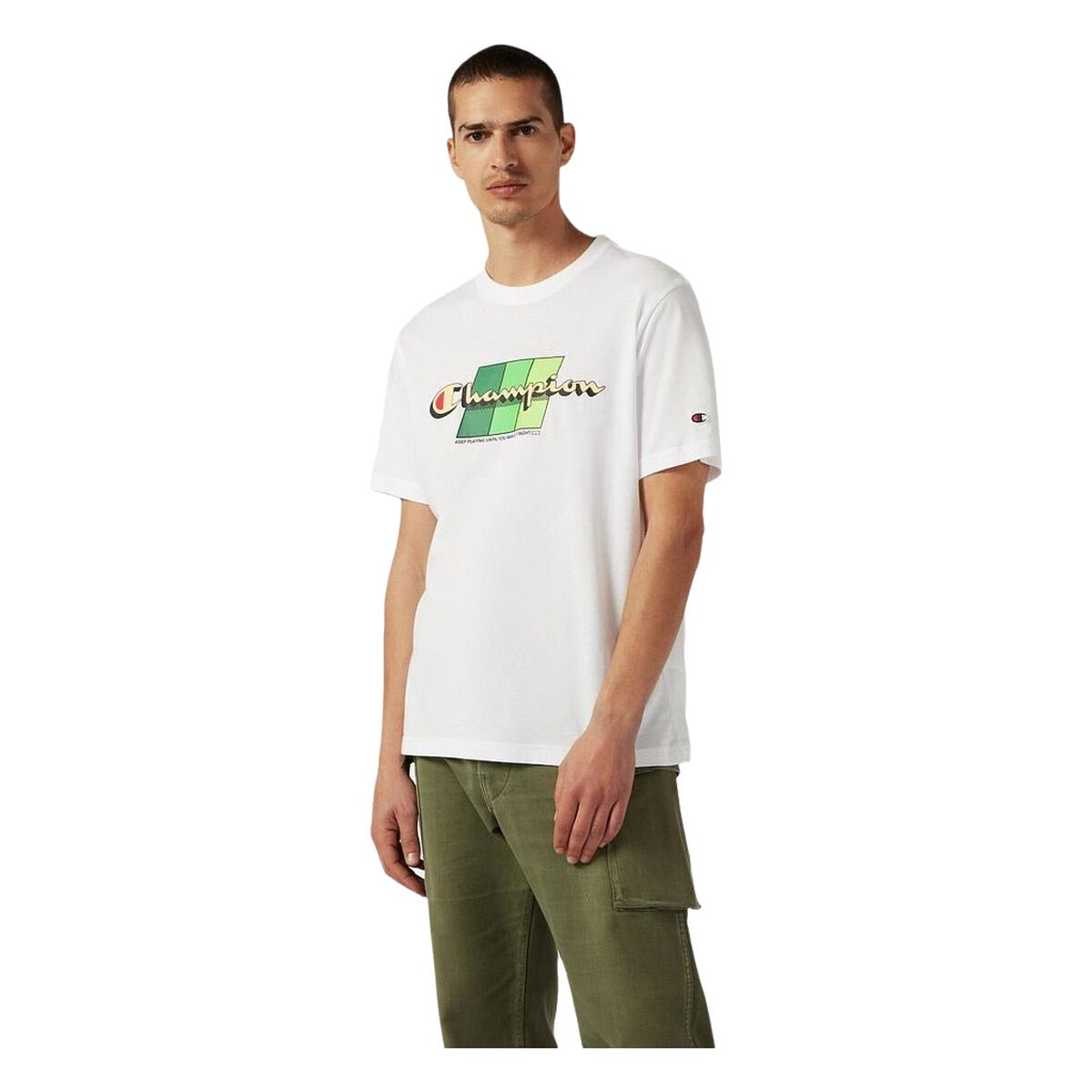 T-shirt med kortärm Herr Champion CHAMPION SS TEE 221219 Vit