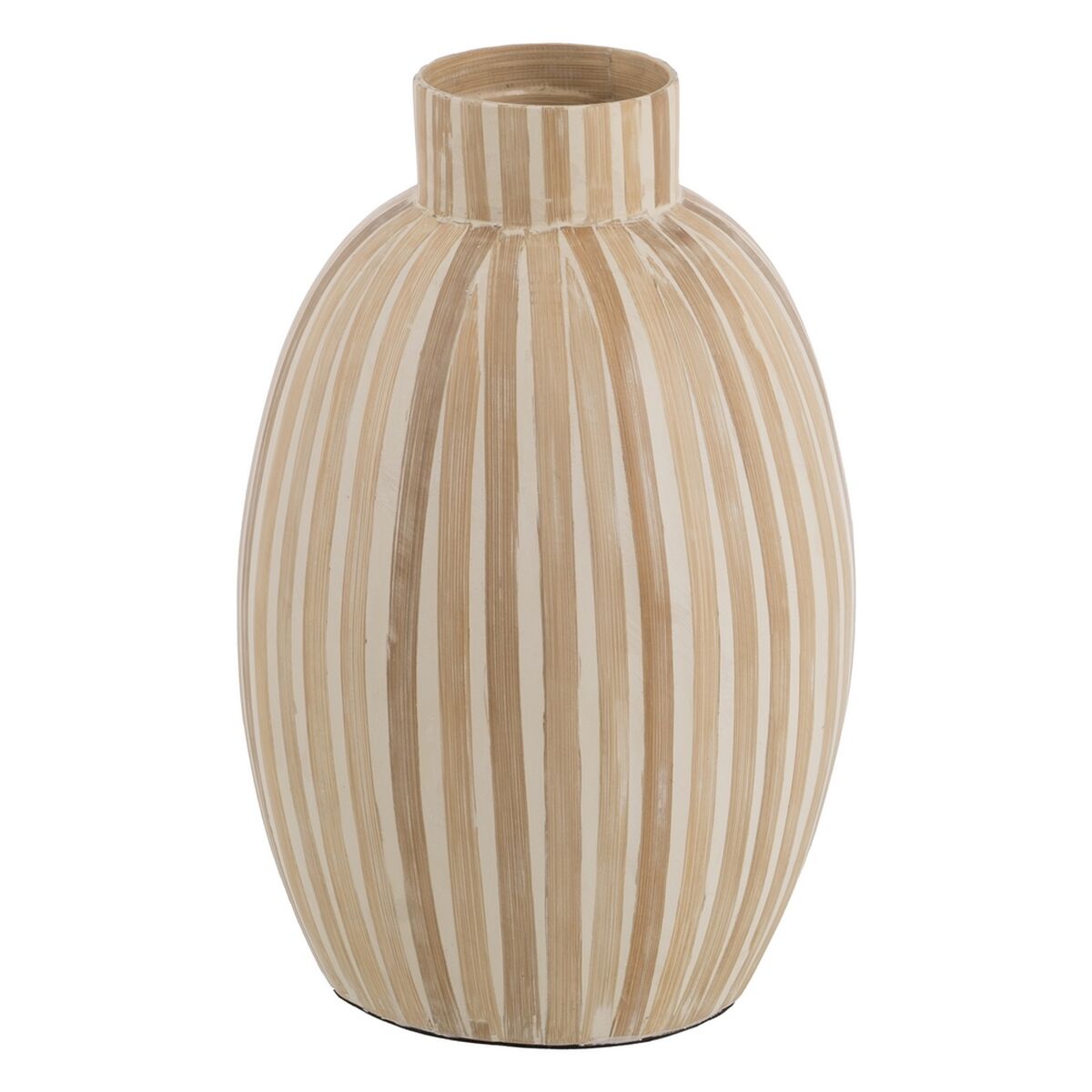 Vas Vit Beige Bambu 24 x 24 x 37 cm