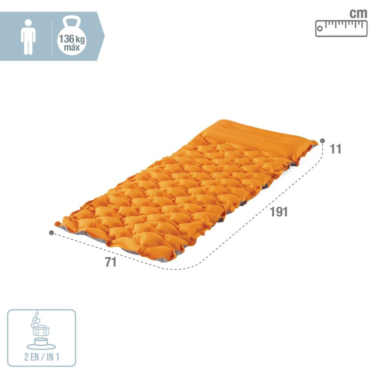 Luftmadrass Intex 71 x 11 x 191 cm (6 antal) - 5