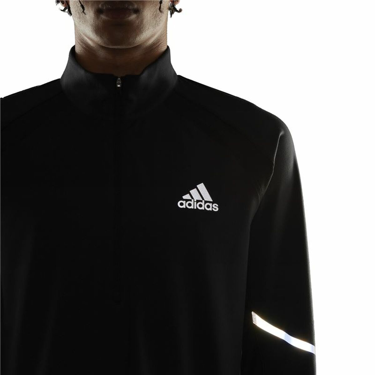 Tröja utan huva Herr Adidas Fast 1/2 Zip Svart - 2