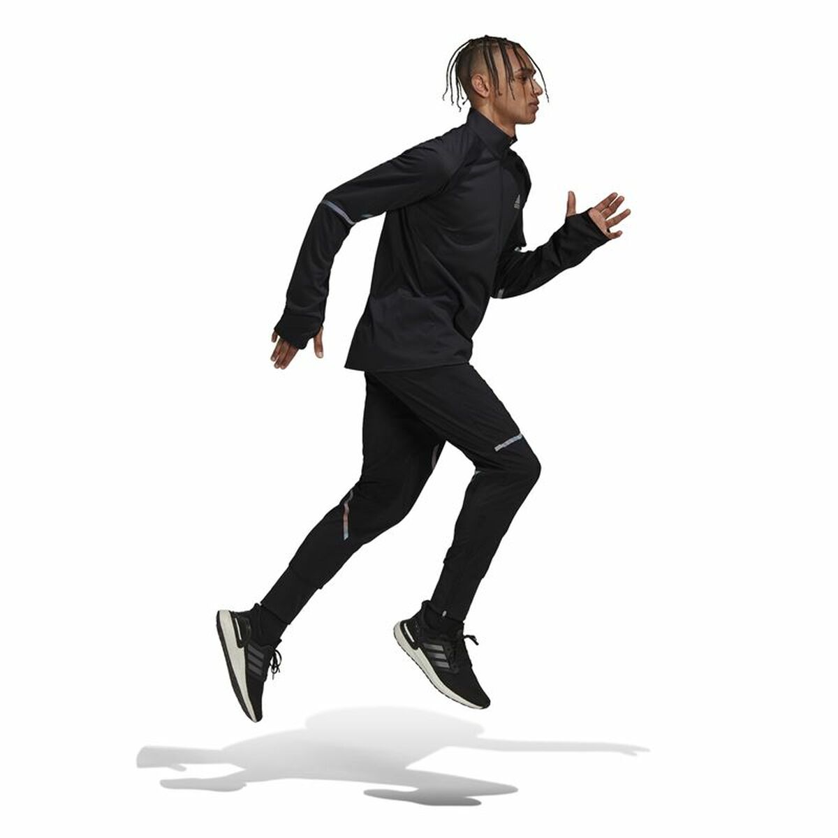 Tröja utan huva Herr Adidas Fast 1/2 Zip Svart - 4