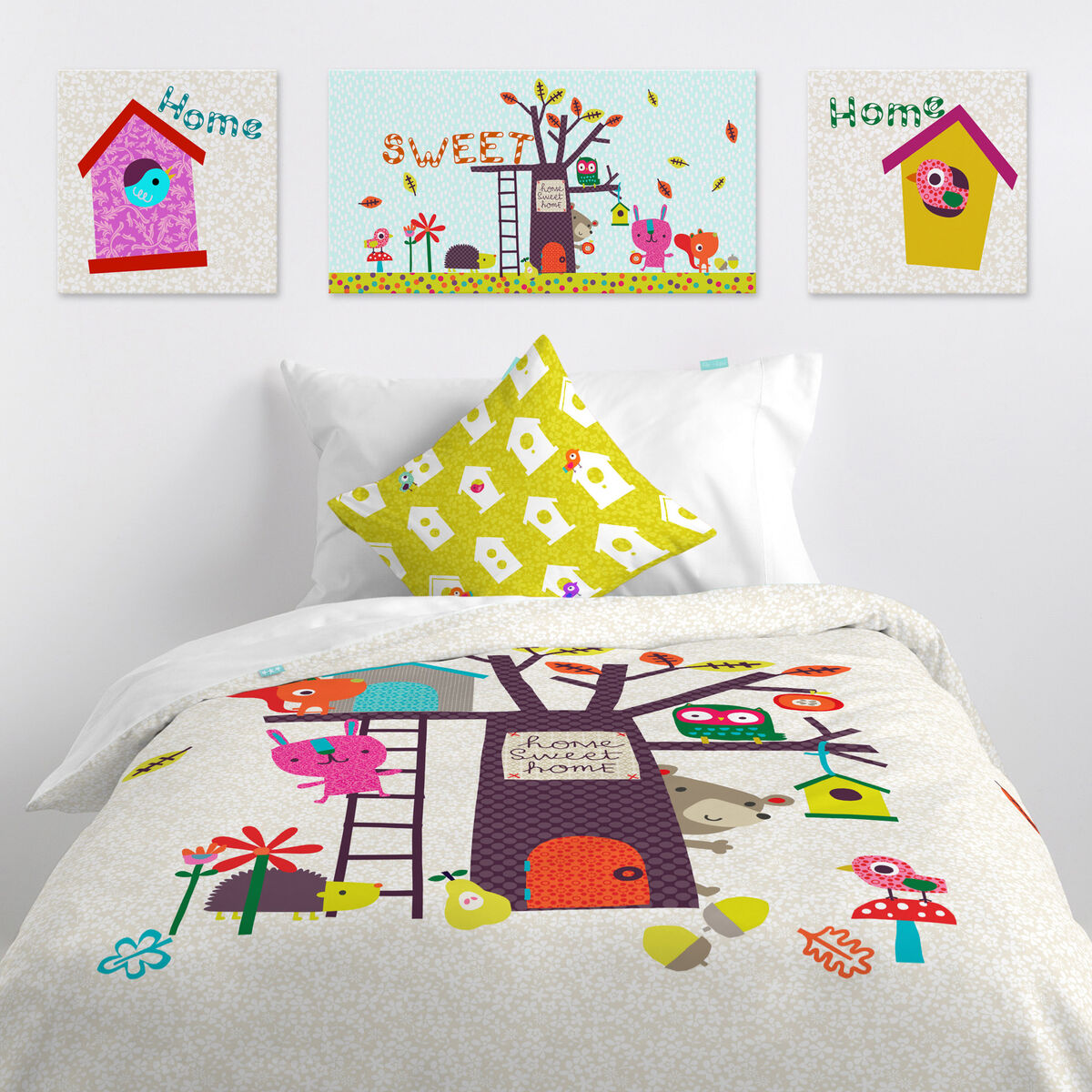 Kanvas HappyFriday Moshi Moshi House Multicolour 27 x 27 cm - 3