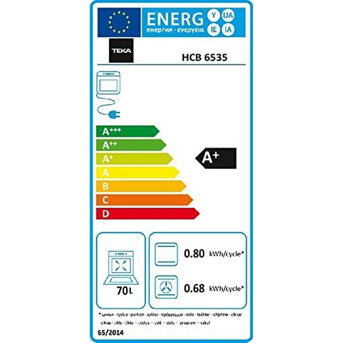Ugn Teka HCB 6535 60 cm 70 L 2615 W - 2