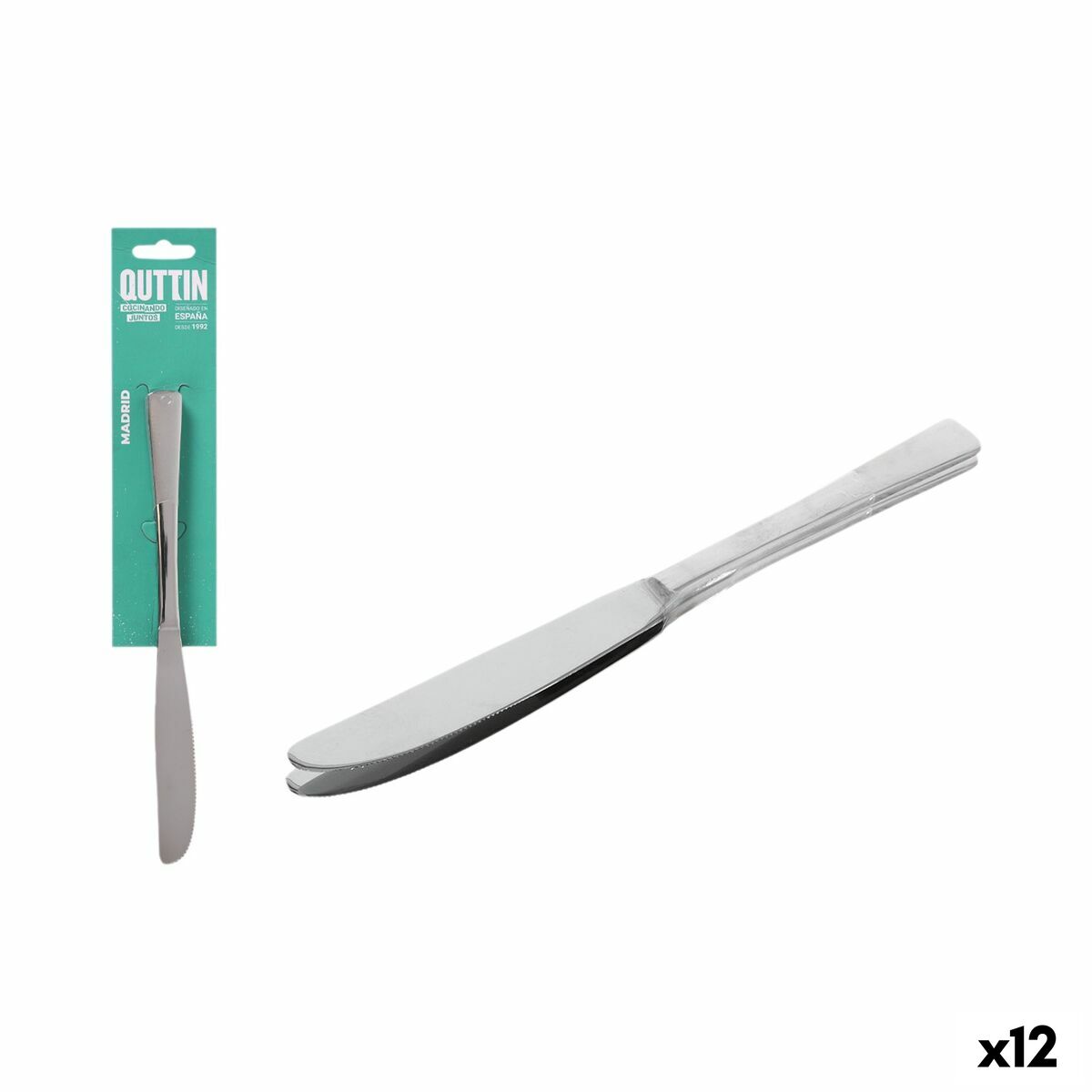 Knivset Quttin Madrid Rostfritt stål 22 x 1,7 cm 2 Delar (12 antal)