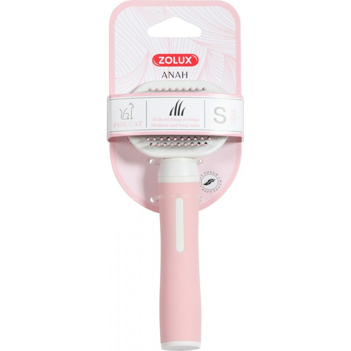 Borste Zolux 550002 Katt Liten Mjukt Multicolour Rosa Stål Plast