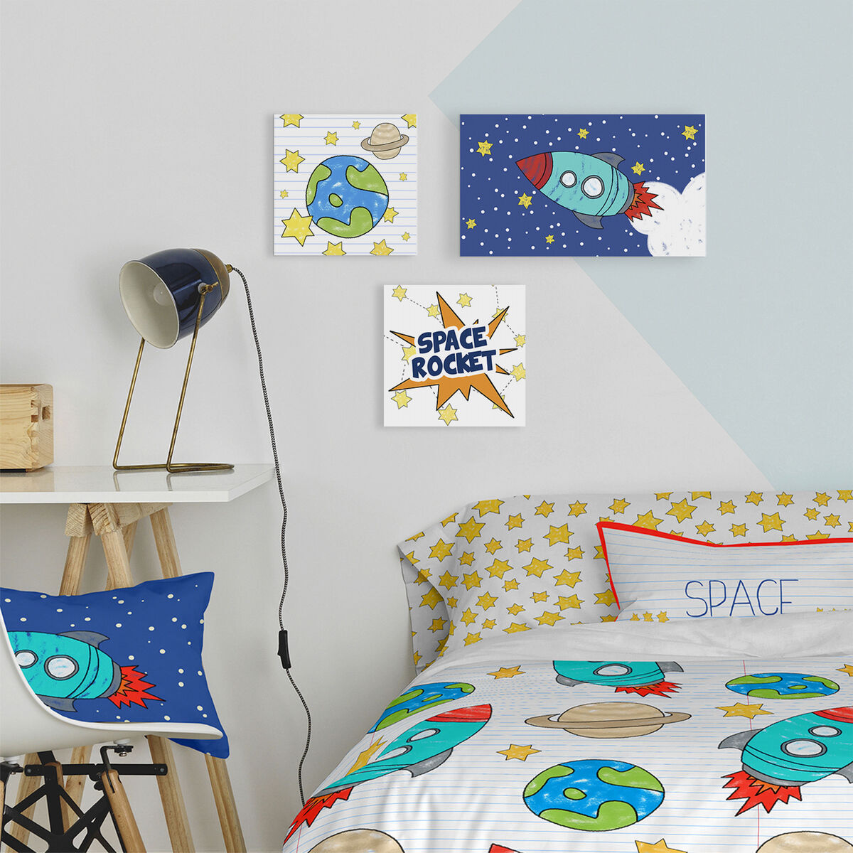 Kanvas HappyFriday Mr Fox Space rocket  Multicolour 27 x 27 cm - 2