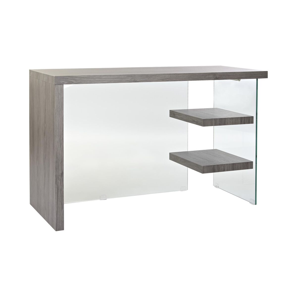 Skrivbord DKD Home Decor Grå Transparent Glas Trä MDF 120 x 50 x 76 cm - 9