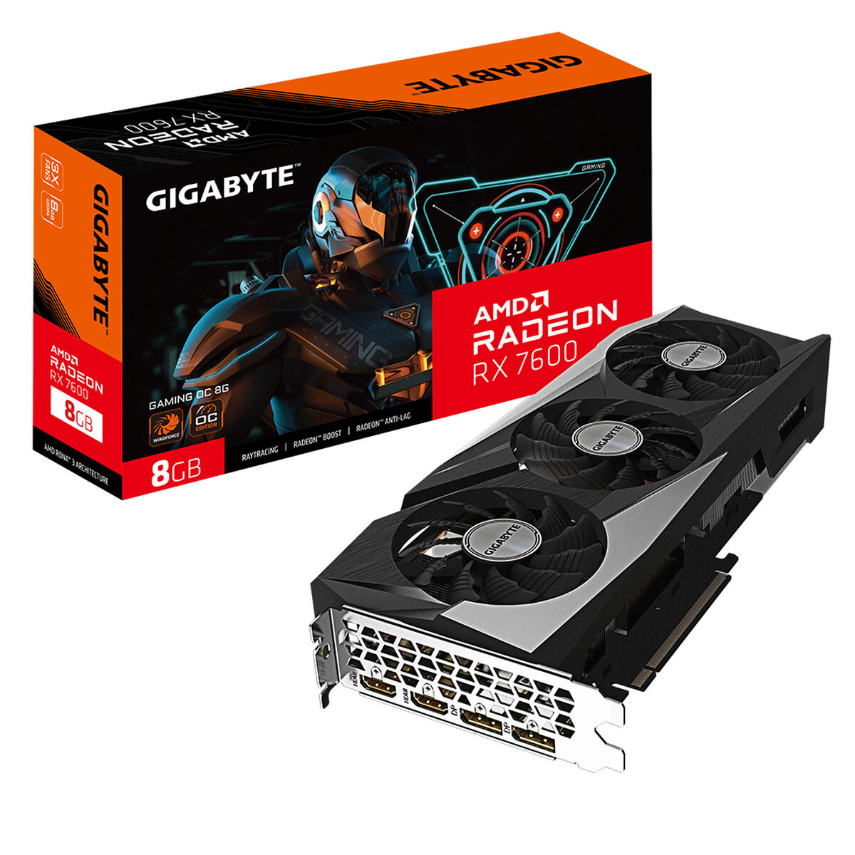 Grafikkort Gigabyte Radeon RX 7600 GAMING OC 8G AMD AMD Radeon RX 7600 GDDR6