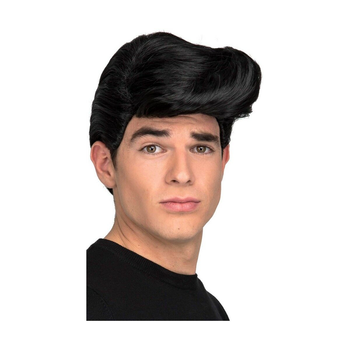 Korthårig peruk Svart Elvis Presley