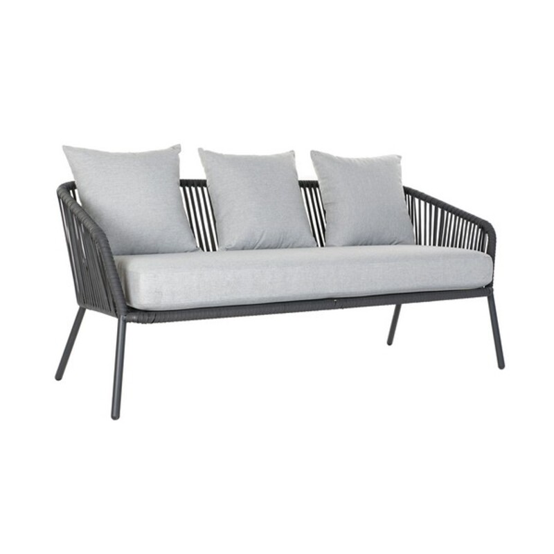 Soffgrupp med bord DKD Home Decor MB-179039 Grå Trädgård Polyester Snöre Aluminium (151,5 x 72 x 70 cm) (4 pcs) - 7