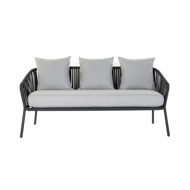 Soffgrupp med bord DKD Home Decor MB-179039 Grå Trädgård Polyester Snöre Aluminium (151,5 x 72 x 70 cm) (4 pcs) - 6