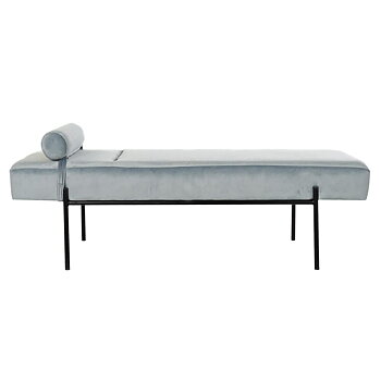 Schäslong DKD Home Decor Svart Himmelsblå Metall 140 x 59 x 42 cm